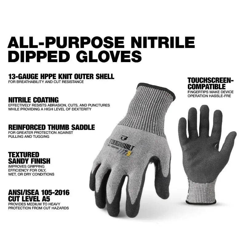Toughbuilt TB-P2-112-5-L nitri - Cut Resistant Glove avaliação e preço
